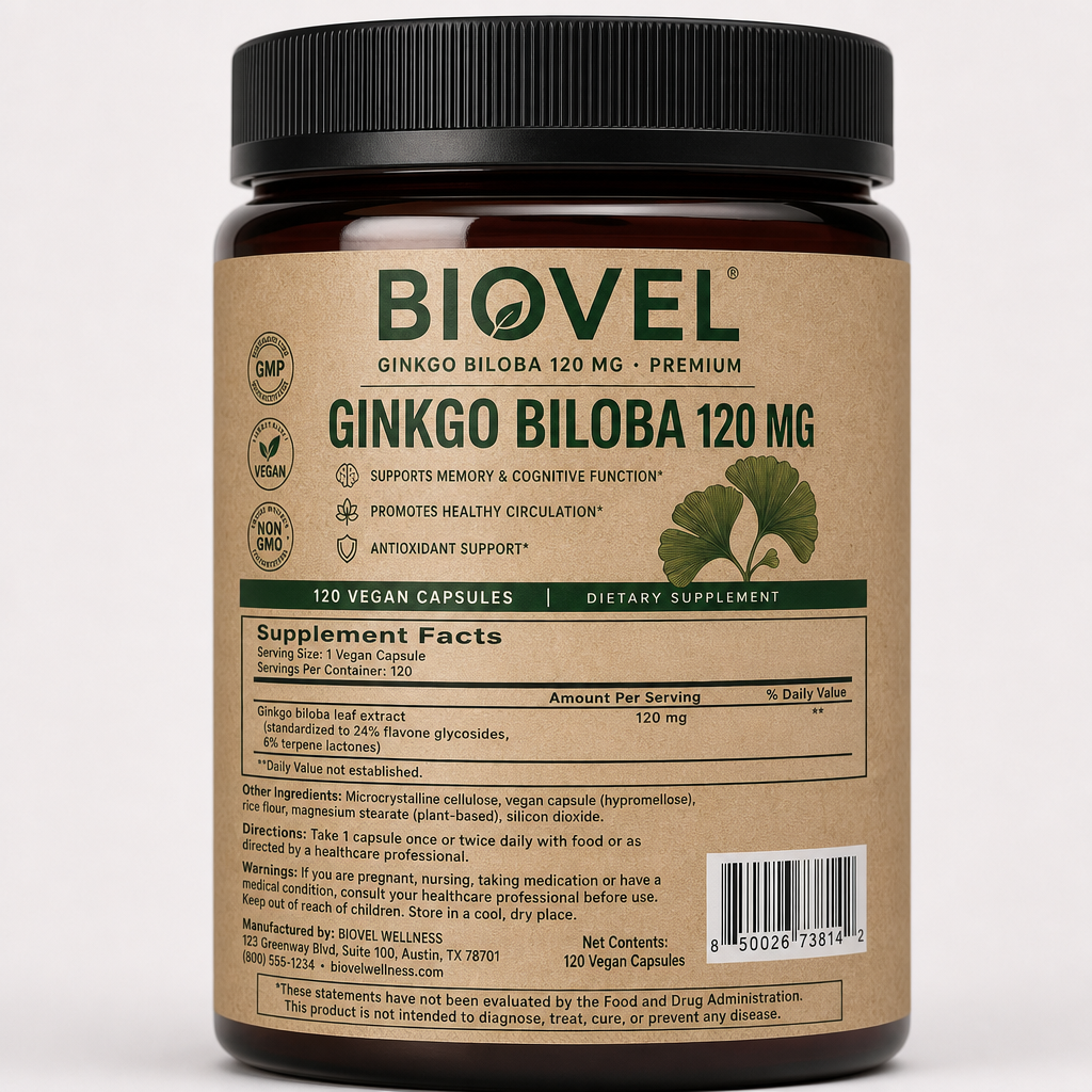 Ginkgo Biloba 120 mg - Label detail view