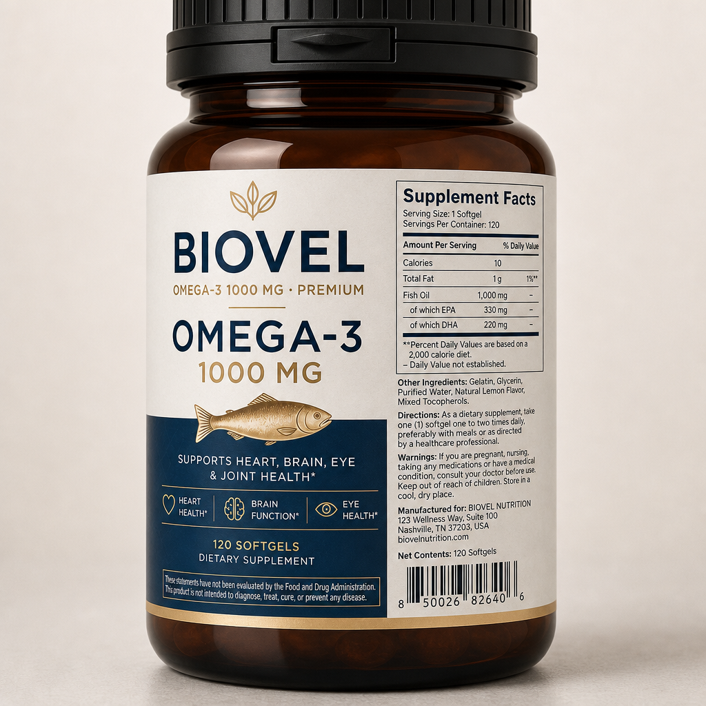 Omega-3 1000 mg - Label detail view