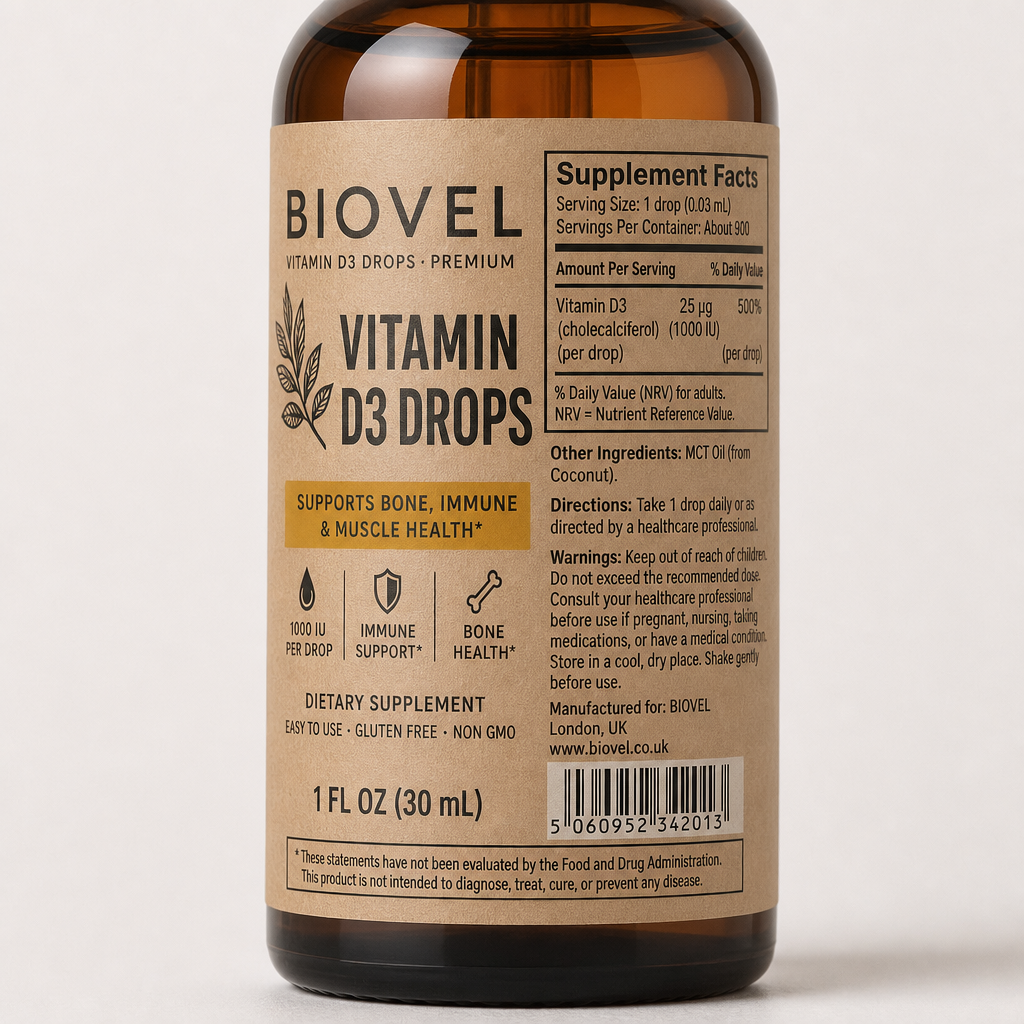Vitamin D3 Drops - Label detail view