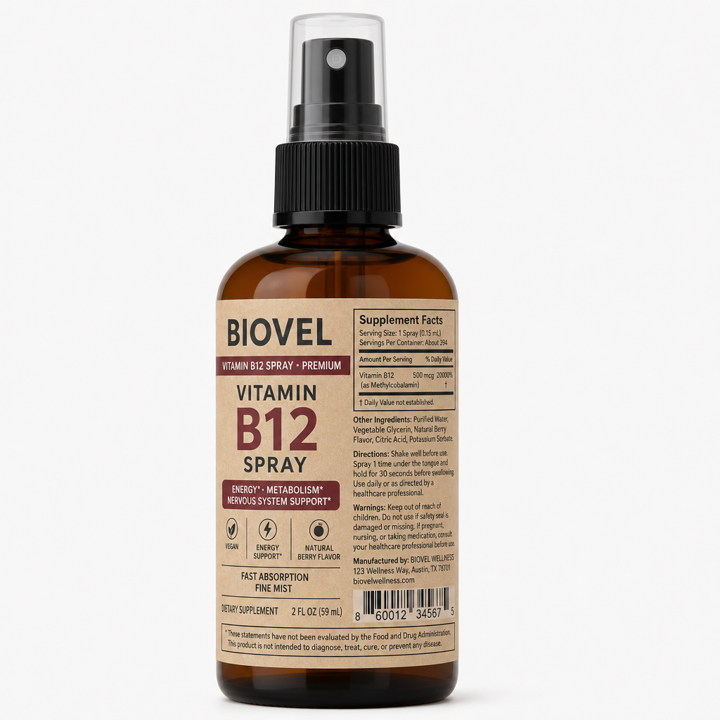 Vitamin B12 Spray - Label detail view